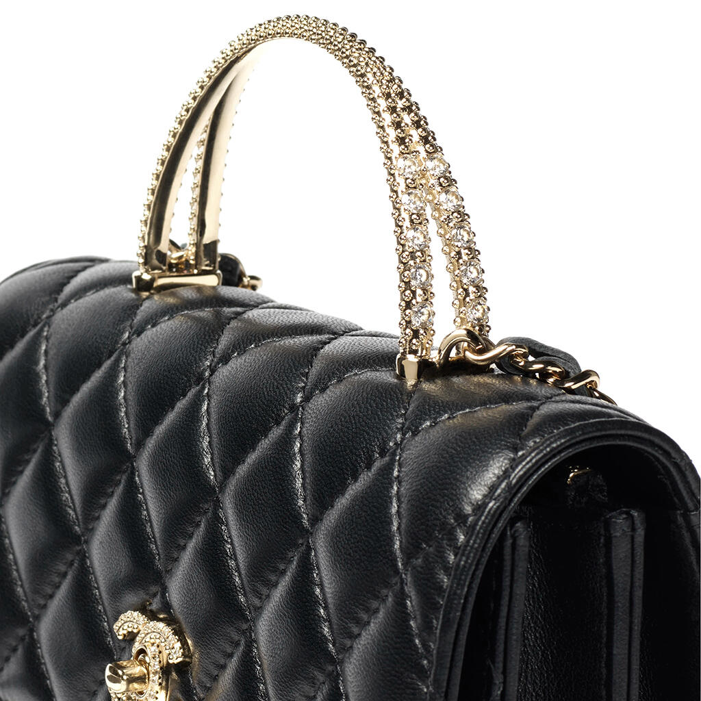 CHANEL MASTER CLUTCH WITH CHAIN LAMBSKIN, STRASS & GOLD-TONE METAL BLACK AP4831 (18.5*11*6cm)